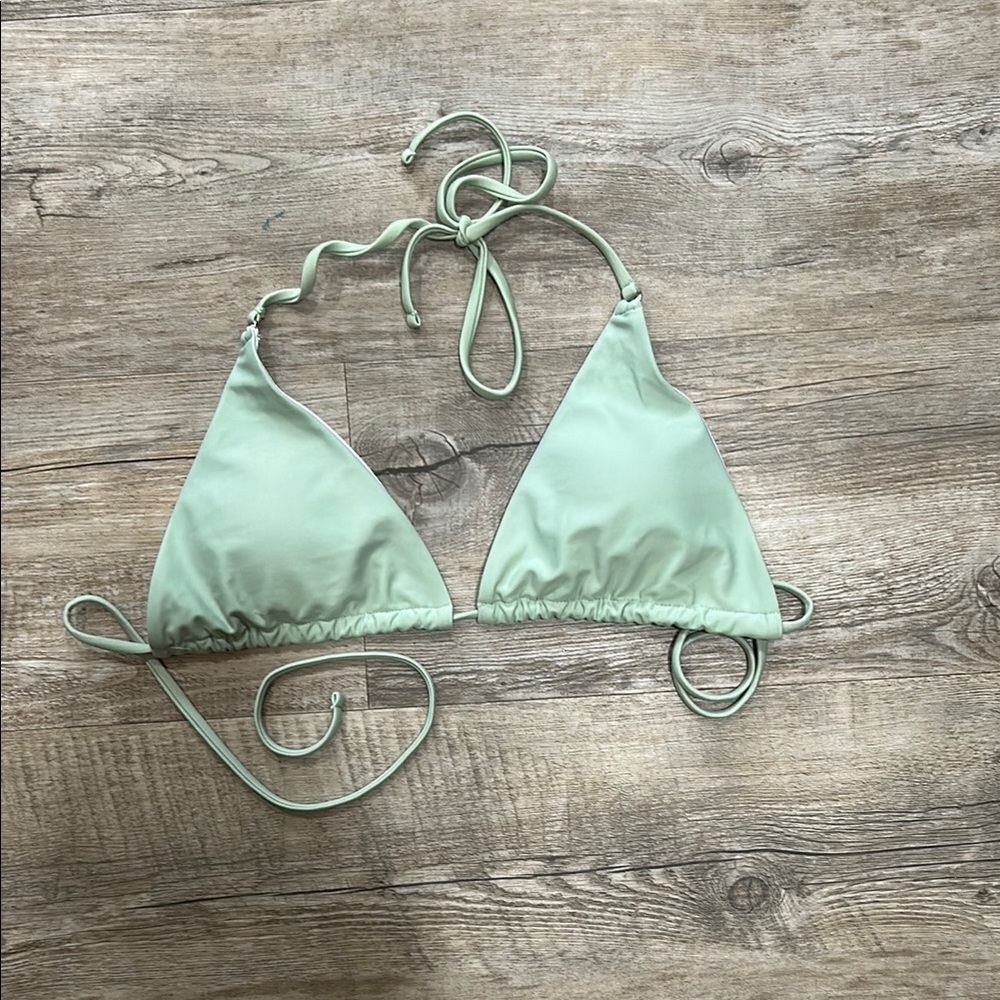 SHEIN Light Green Bikini Top